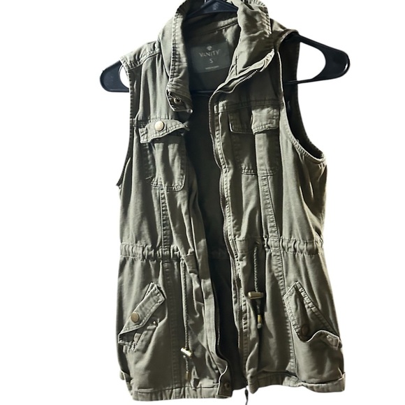 Vanity Olive Green Utility Vest size small - Picture 4 of 6